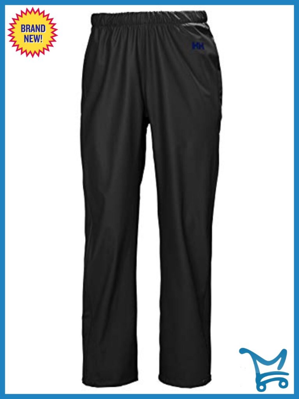 Waterproof Windproof Rain Pants Pull-On Relaxed Wide Leg Outdoor